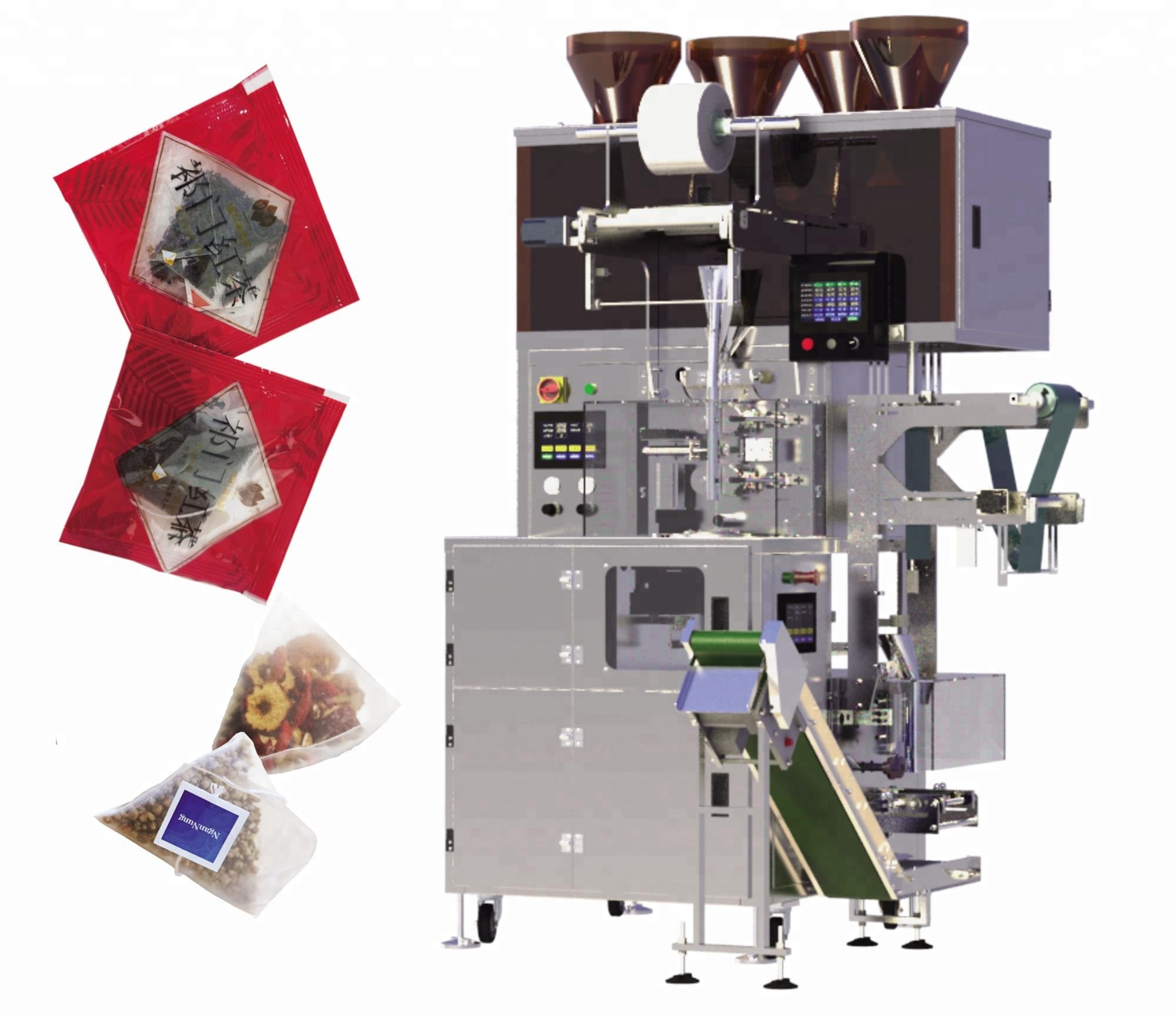 Automatic Pyramid /Triangle Tea Bag Packing Machine with Outer Envelope - 副本